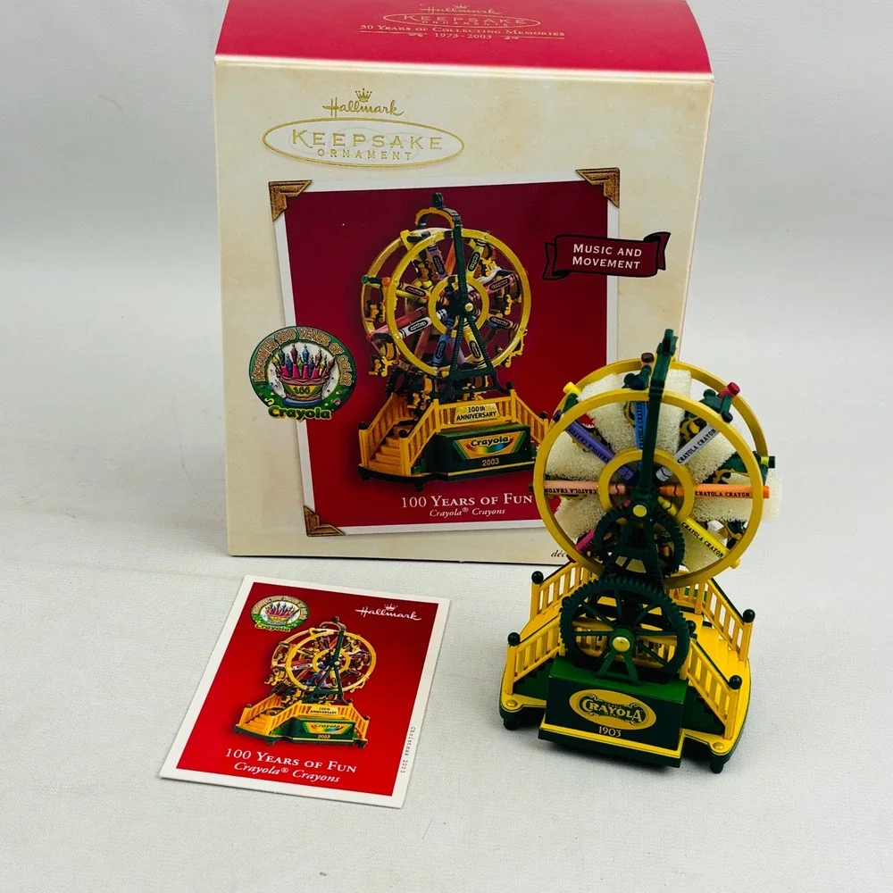 Hallmark Crayola Ferris Wheel Musical Christmas Ornament‎ 100 Years of Fun 2003